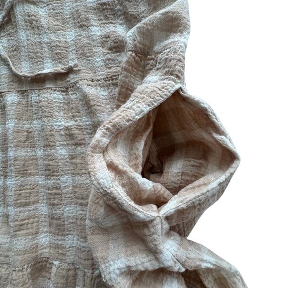 Show Me Your Mumu WOMEN'S VIOLA BEIGE‎ PLAID PRINT MINI DRESS XS - Picture 4 of 9